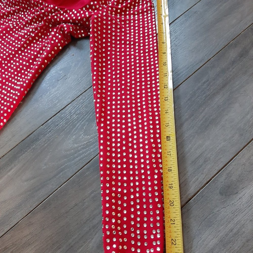 Full length solid Red with Rhinestones Gown - Picture 11 of 16